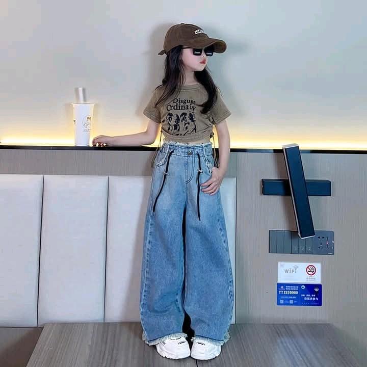 Quần jean tua rua ,áo cotton co giãn 3