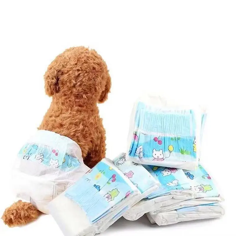 10 Pcs/Bag Pet Disposable Diapers Female Puppy Dog Leakproof Absorption Physiological Pants Sanitary Fabic  Underwear Nappies Dog Diapers