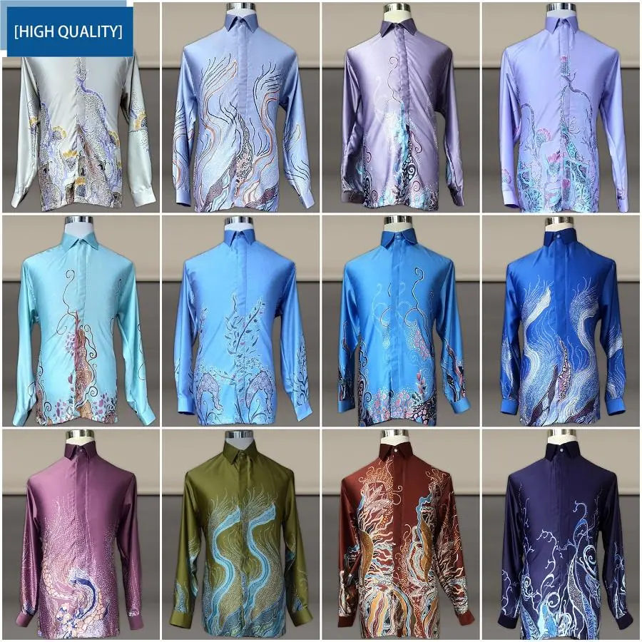 SHIRT with Fashion Batik Shirt Men Songket Short Sleeve Batik Short