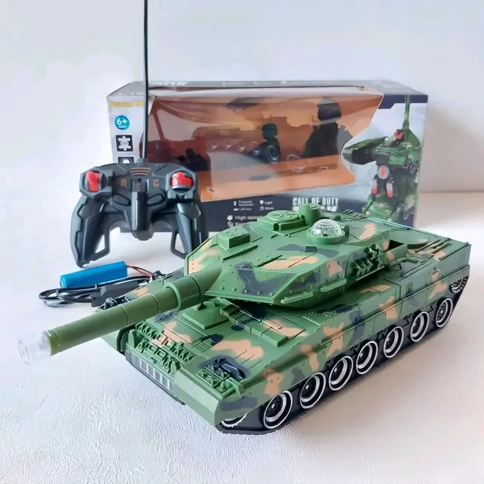 RC Tank Jadi Robot Transformers Remote Control - Mainan Mobil Remot Kontrol War Tank BajaTiger Battle Tembak Light Sound Batre Cas 1