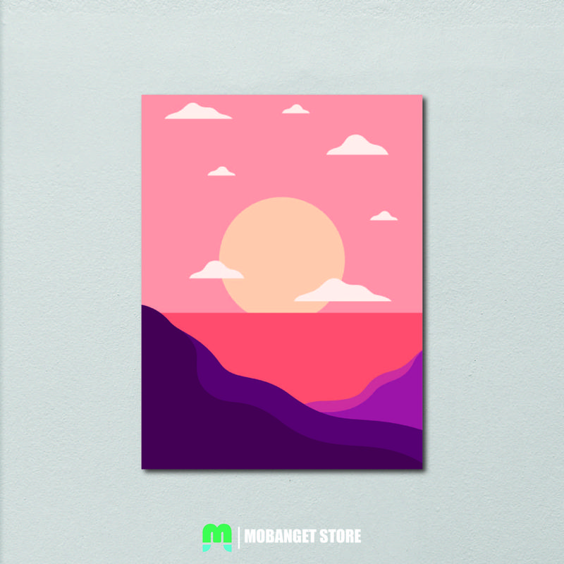 Hiasan Dinding Ruang Tamu Pajangan Rumah Poster Aesthetic Dekorasi Kamar | Flat Desain Abstract gantungan 1