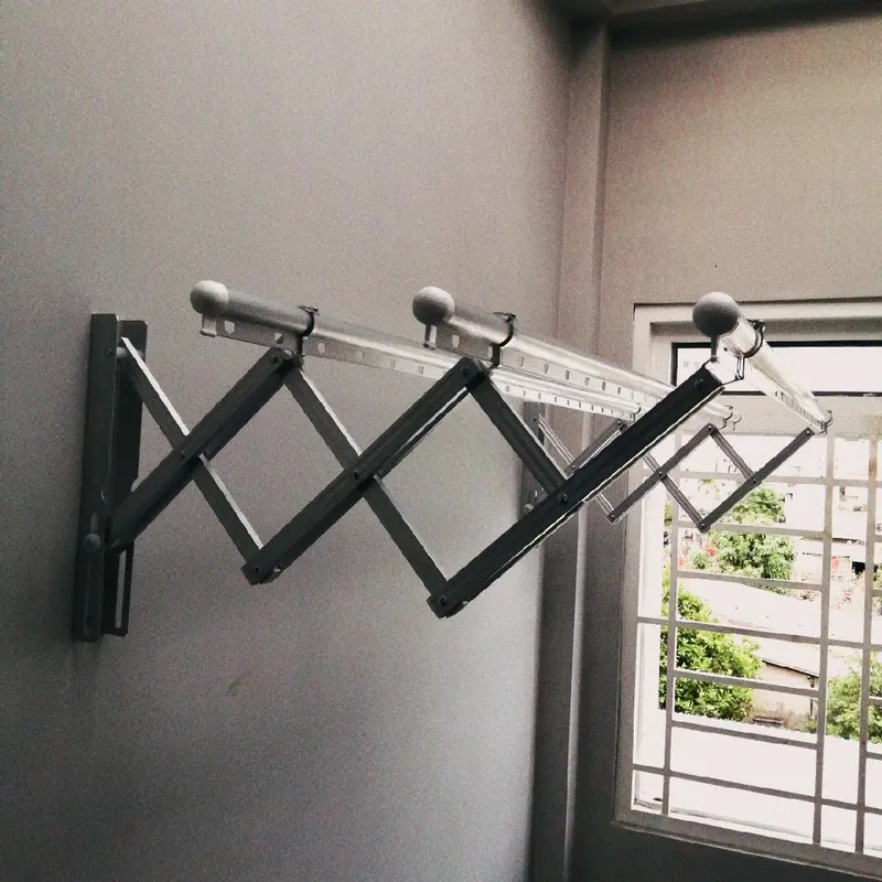 Giàn phơi thông minh xếp gọn chịu tải trọng 25kg thanh phơi 1m Có thể gập lại giàntreo quầnáo gắntường 7