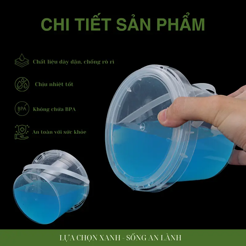 [COMBO50/700ML] Combo 50 Xô Nhựa Tròn 700ML Kèm Quai Xách Dùng Một Lần An Toàn Thân Thiện Với Môi trường 2