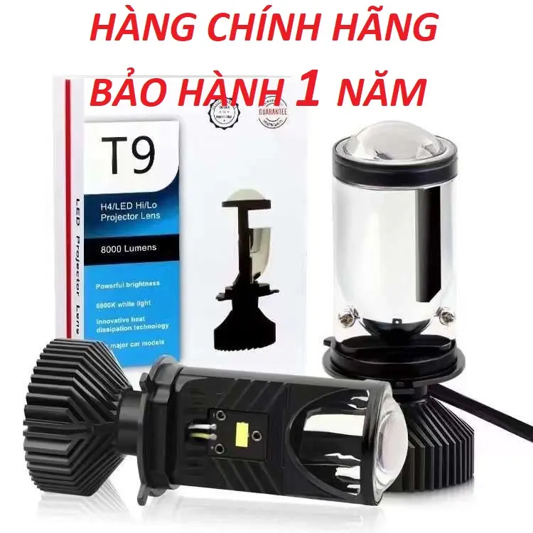 Pha Đèn led bi cầu mini T9 bản cao cấp 2024 chân h4 BH : 12 tháng Đèn Pha Phụ Tùng