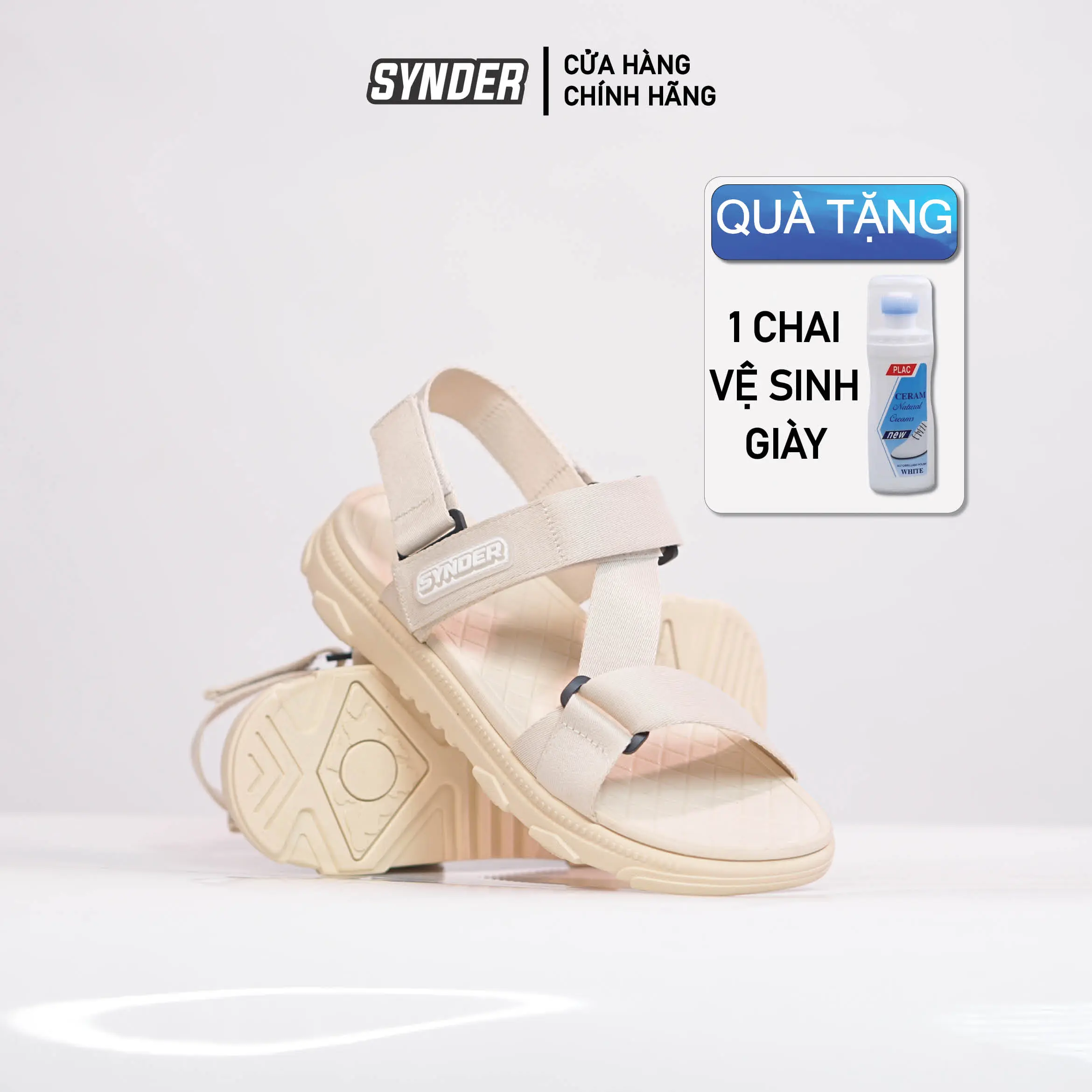Dép Sandal Nam Nữ SYNDER SD1 - Dép đẹp, nhẹ, thoáng mát [Be Full, Size 36-44, Tặng chai vệ sinh]