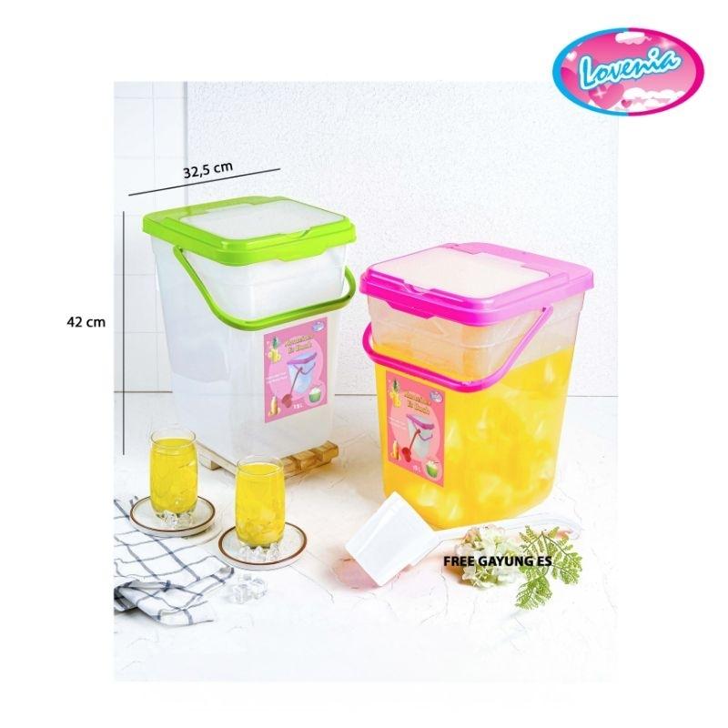 Toples Es Buah 15 Lt Bonus Gayung Bajigur / Tempat Es buah Prasmanan dengan gagang mudah dibawa 2
