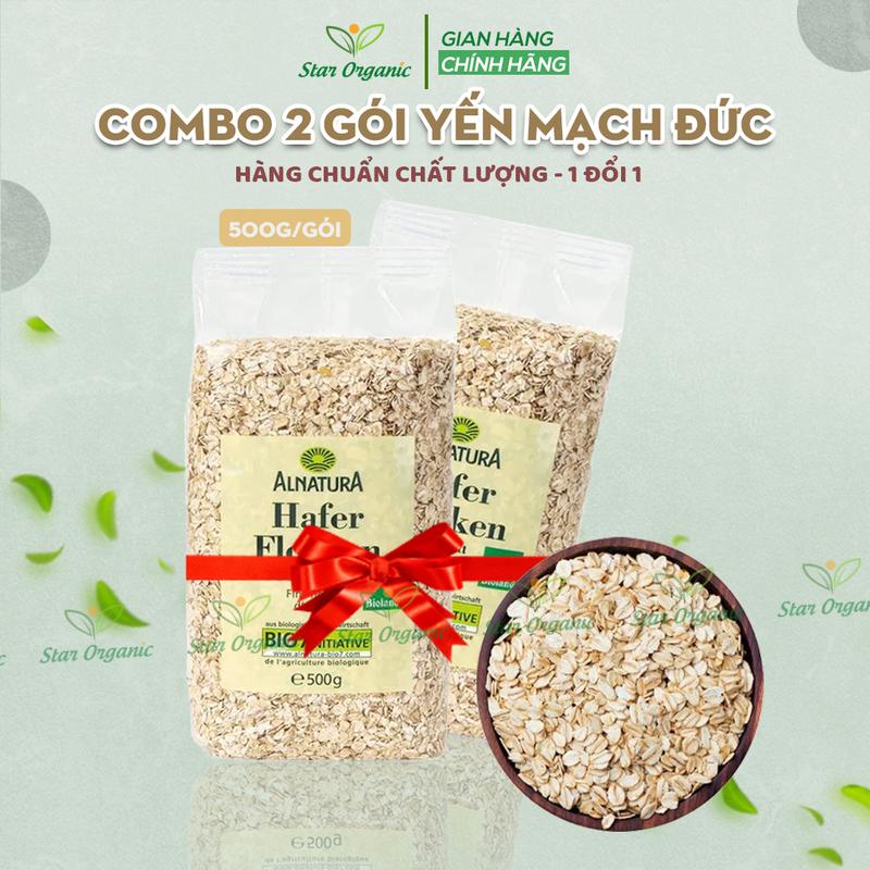【COMBO 2 GÓI Yến Mạch Đức Giàu Dinh Dưỡng Hafer Flocken 500g Cán Vỡ Cán Dẹp