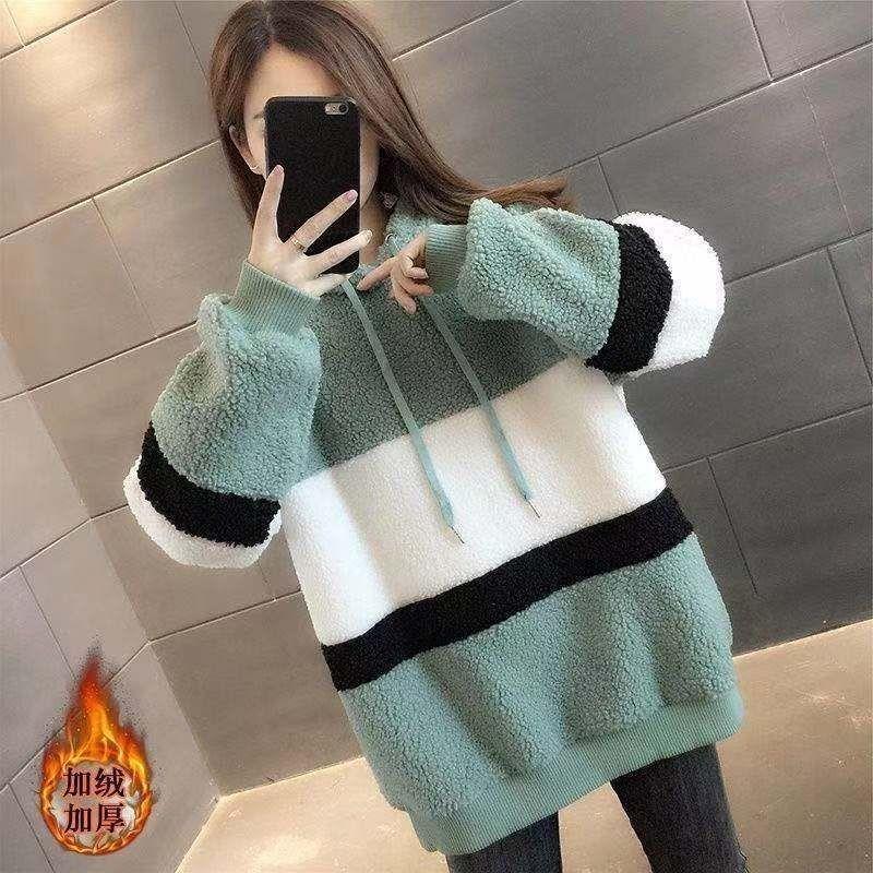 Product Introduction of เสื้อโค้ท, ฤดูใบไม้ร่วงและฤดูหนาวหลวม, สไตล์เกาหลี, เสื้อเบาะ, 2024 มาใหม่, แคชเมียร์เทียม, เสื้อฮู้ดลำลอง, สำหรับผู้หญิง, สไตล์ตะวันตก 18