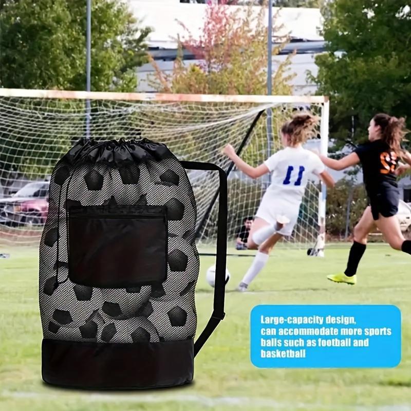 Product Introduction of Large Capacity Ball Storage Bag, 1 Count Portable Mesh Ball Bag with Drawstring, Ball Storage Bag for Football, Basketball, Tennis, Volleyball, Sports Accessories 3