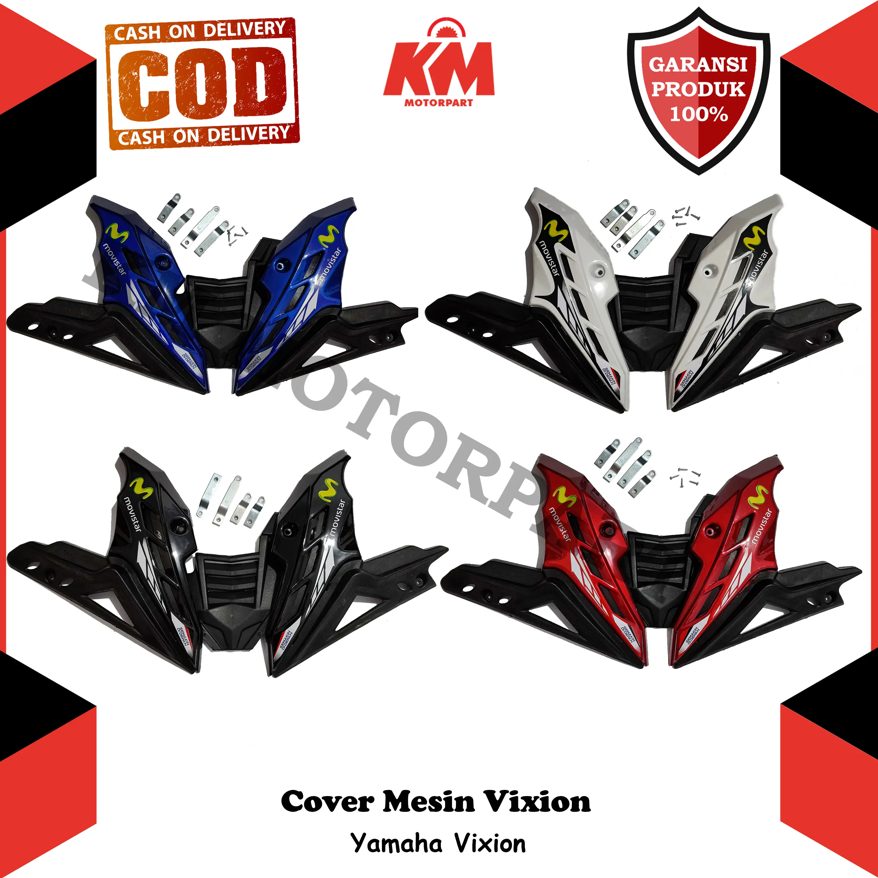 Cover Mesin Vixion Old New NVL NVA Tutup Engine Transformer Movistar