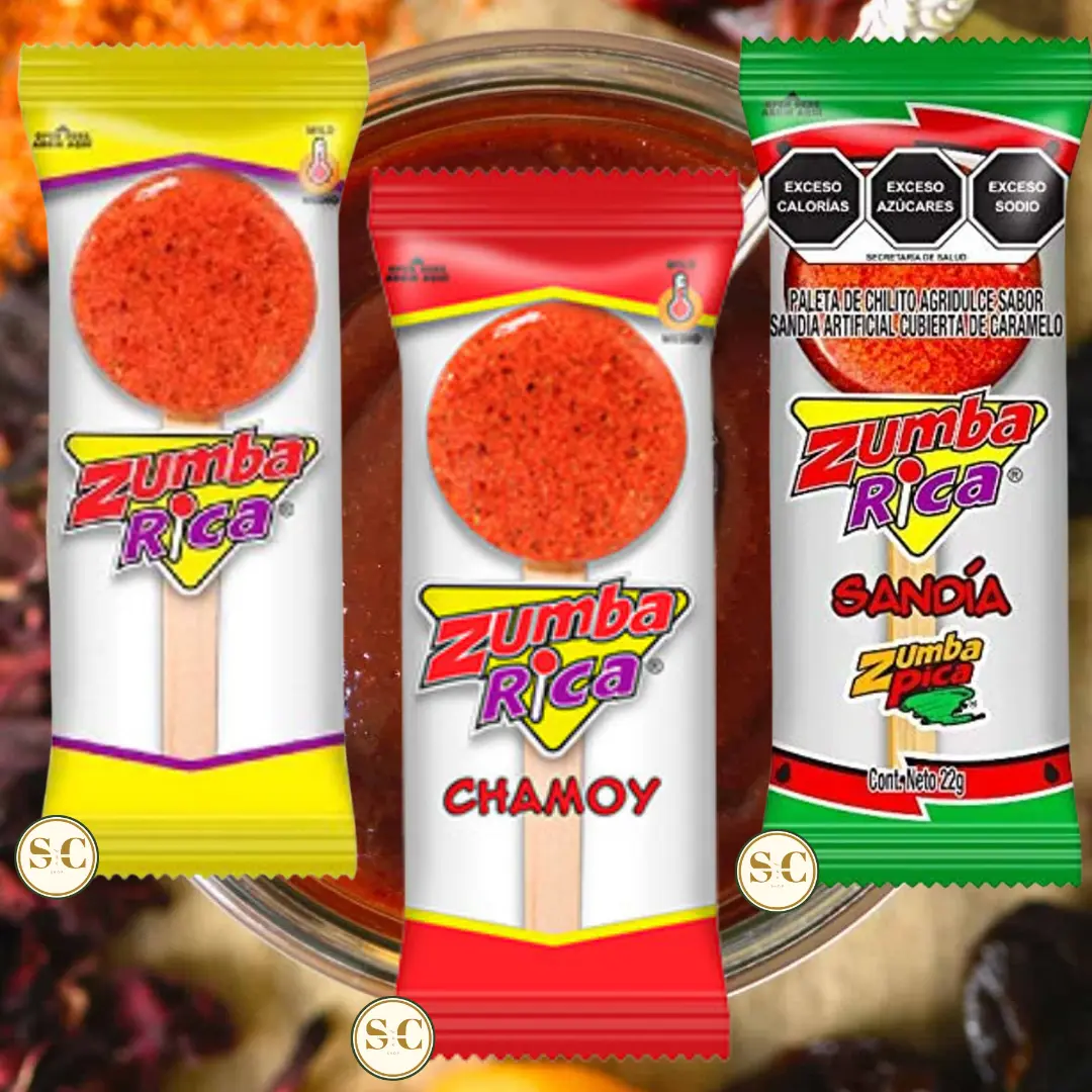 Zumba Pica Rica Chilito Chili Chamoy Lollipop over with Caramel Mexican ...