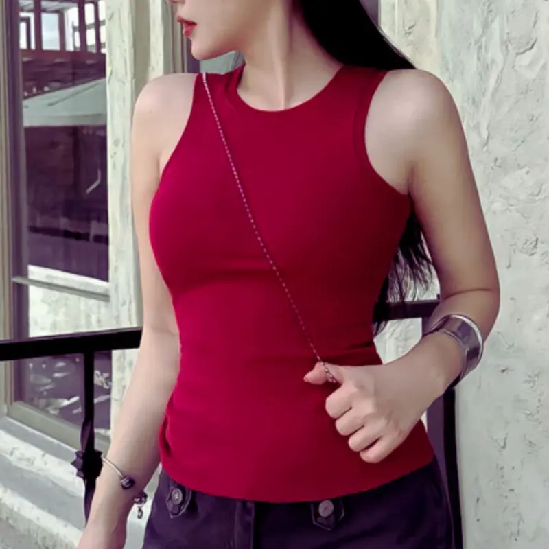Áo Thun Nữ Ba Lỗ  Bigsize Cổ Tròn LiMo  Áo Kiêu Sát Nách Thun Gân Tăm Trơn Đẹp Dễ Thương Top Nữ 179 Áo mặc hè mát thoải mái Top Women 3