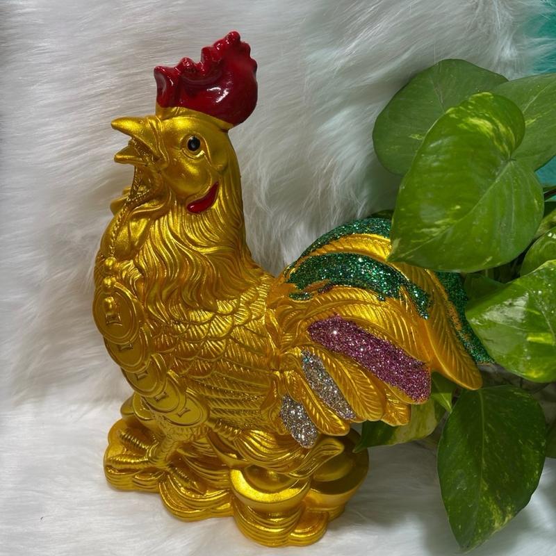 Gà trống thạch cao tiết kiệm bỏ ống đuôi nhiều màu (ống heo thạch cao bỏ ống )heo đất bỏ ống đựng tiền Đồng Ống Tiết Kiệm