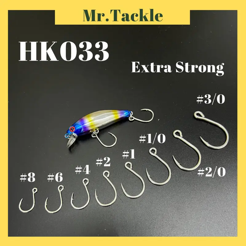 {Ramadan Sale}【MR.T】 Super Strong Minnow Hook Minnow Inline Single Hook High Carbon Steel Mata Kail Popper Minnow Mata Kail Black Plastic