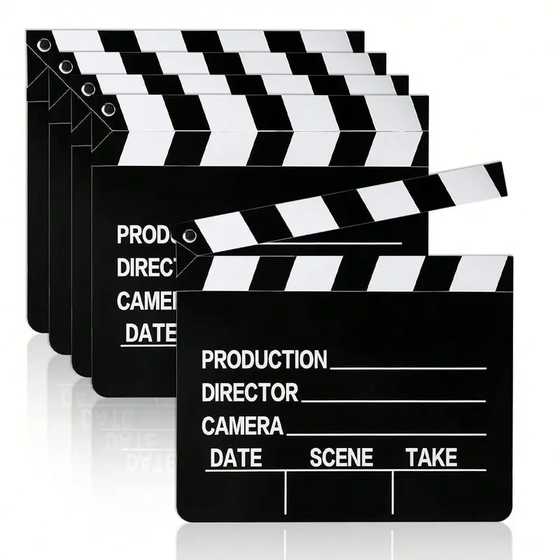 5 Pieces Movie Film Clap Board,Movie Clapboard Cardboard Movie Directors Clapper Writable Cut Action Scene Board For Movies Films Photo Props Mother's Day Graduation 3