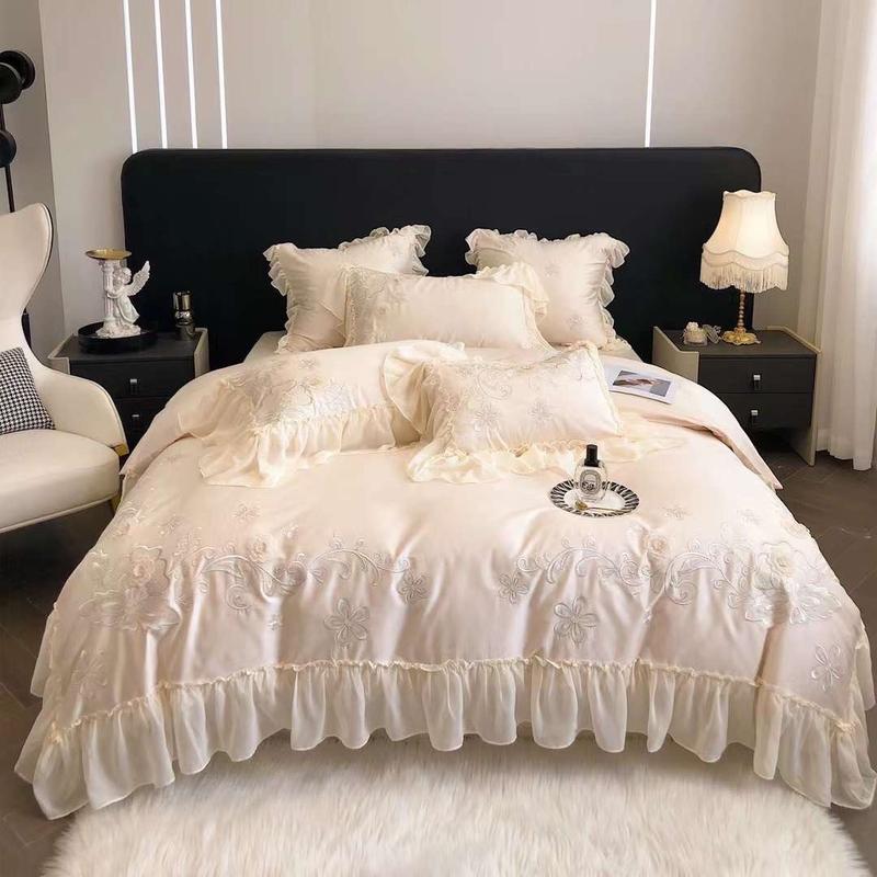 Bộ chăn ga gối Lụa tencel bèo 4,7 món hoa ,chất liệu mềm mát dành riêng cho mùa hè.