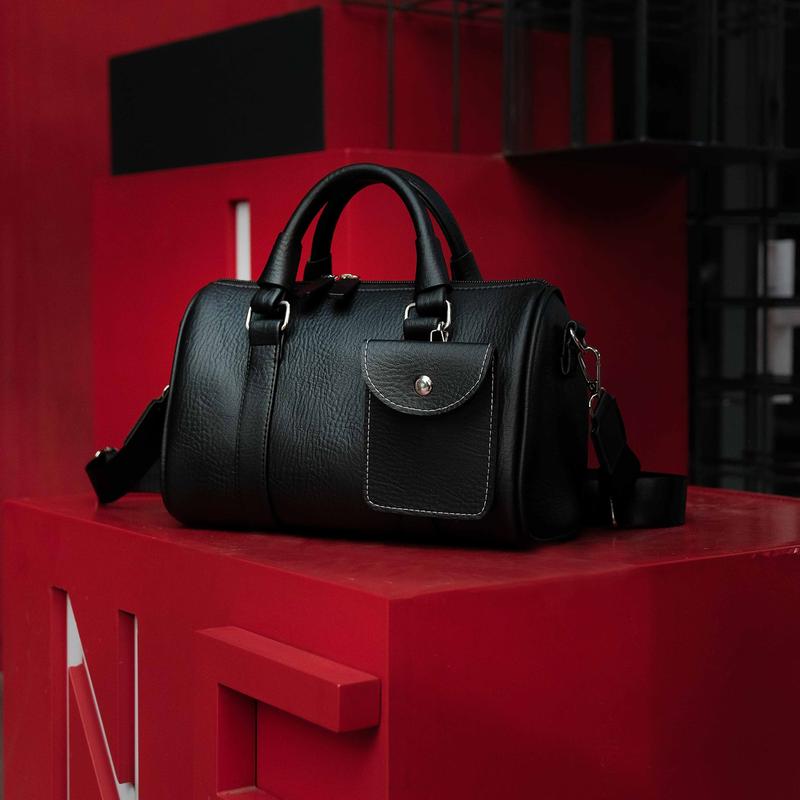 Túi Đeo Chéo Cầm Tay, Túi Trống Da PU Kiểu Ngang  Vân Sọc Chống Nước Bag Đeo Vai Nhiều Ngăn Nữ nam tui messenger