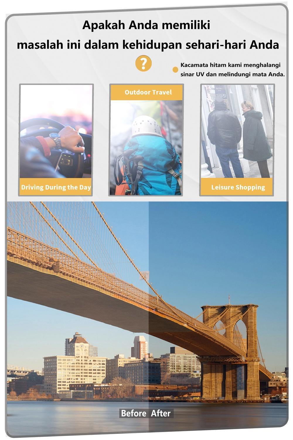 Grey Jack Kacamata Hitam Sunglasses Polarized HD Lens Anti Silau UV400 Model Kotak Ringan Acetate+TR Fashion Laki-laki dan Wanita SA 28029