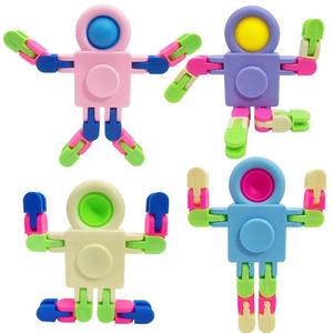 Interactive Giraffe Robot Toy，Astronaut Chain Spinner - Transformable Robot Fidget Toy with Mechanical Parts for Stress Relief