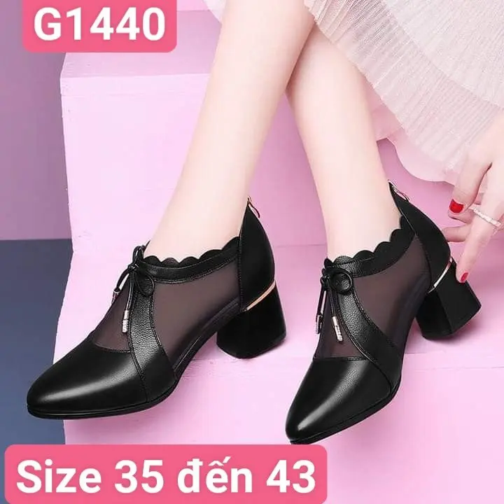 G1440 - GIÀY ELISA BOOT LƯỚI VIỀN SÓNG – MÀU ĐEN - MÀU ĐỎ ĐÔ 0