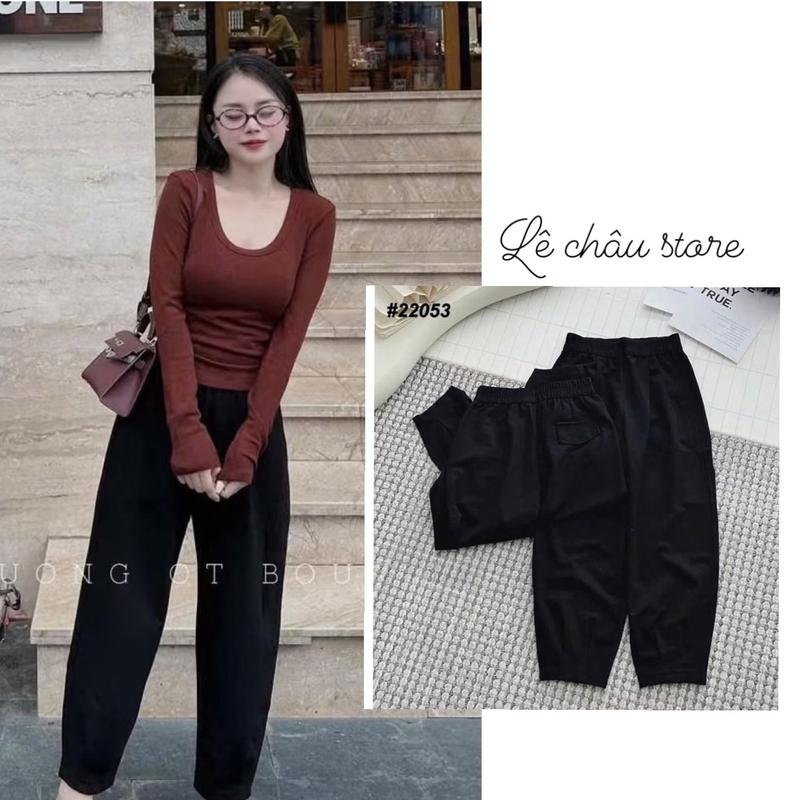 [ Mã Mới ThU Đông] Quần Baggy Umi Nỉ vải mịn co dãn tốt cạp Chun bản to Dễ mix top nữ