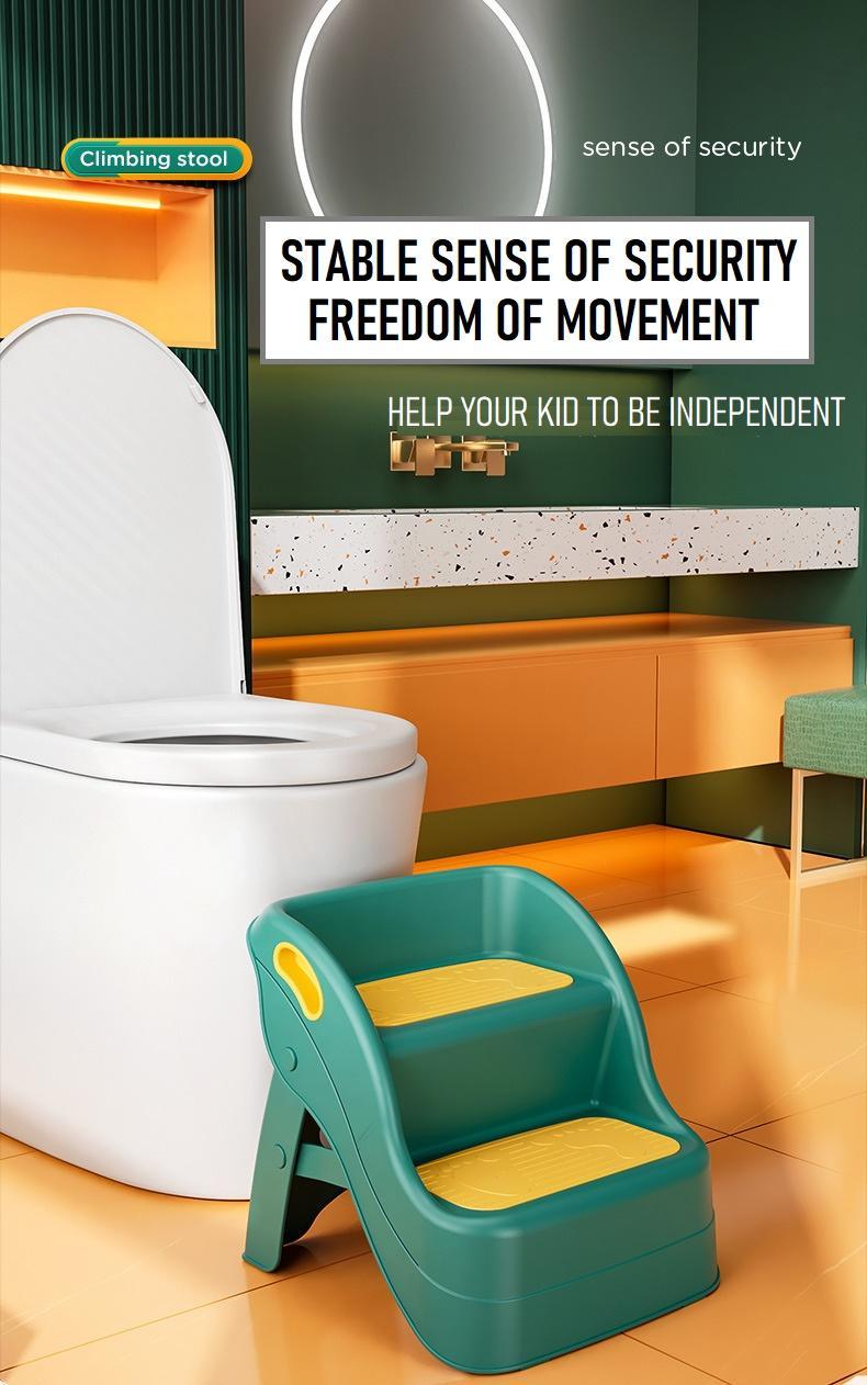 Product Introduction of Toddler Kid Children Step Stool Ladder Toilet Bathroom Foldable  2 Tier Step Board Potty Training 49
