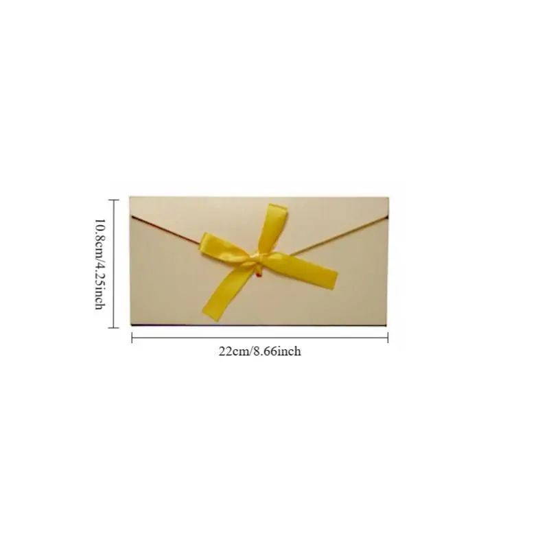 Creative Thickened Bow Decor Paper Envelope, 10pcs/bag Fashionable Envelope, Suitable for Giving Gifts on Birthdays, Anniversaries, Parties 1