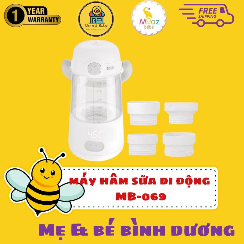 Máy hâm sữa di động Moaz BeBe MB-069 Kem máy ủ bình sữa cầm tay không dây tiện lợi Cho Bé