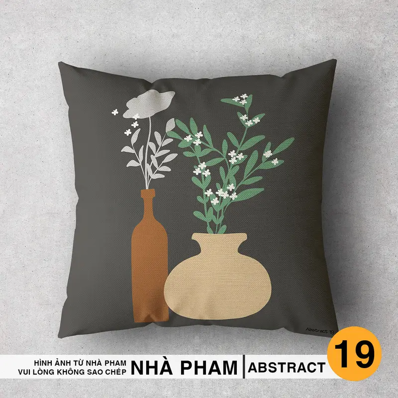 GỐI ÔM SOFA ABSTRACT , VẢI BỐ IN HÌNH (1->40) (45x45cm) 6