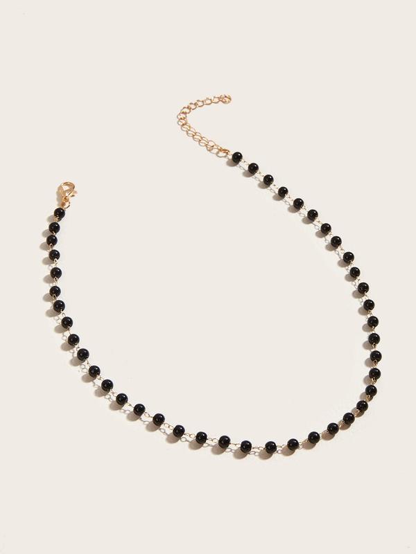 Simple Beaded Necklace,  Fashionable Jewelry for Women for Party, Daily Clothing Decor, Trendy All-match & Exquisite Neck Jewelry for Birthday Gift 2