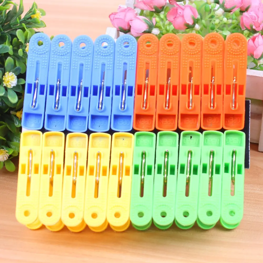 Kẹp Quần Áo Bằng Nhựa, 20 Cái / Gói, Kẹp Quần Áo, Giá Phơi Đồ Lót Tất, Kẹp Lưu Trữ Gia Dụng Đa Chức Năng