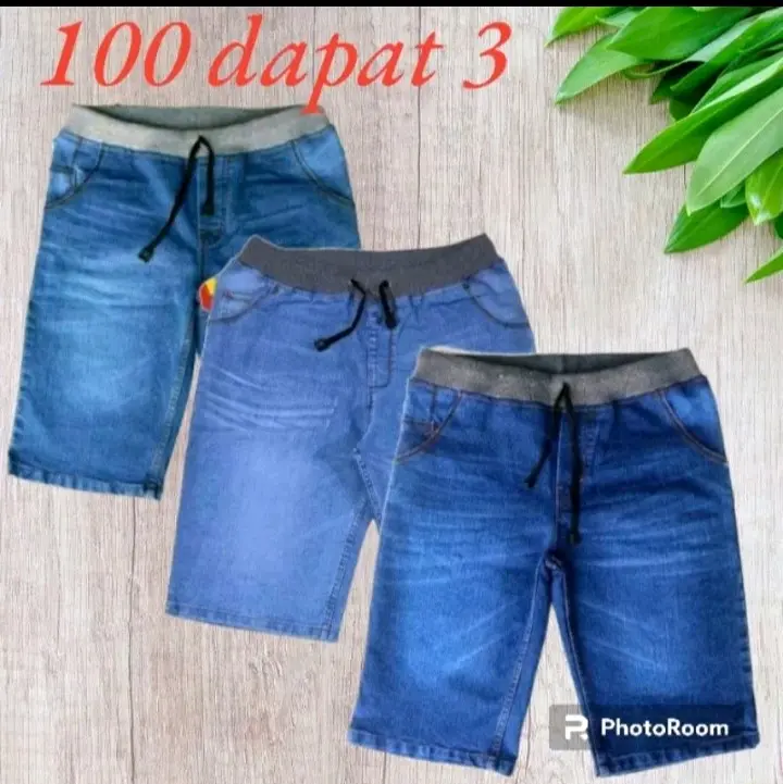 TERLARIS CELANA JIEANS PENDEK 100RB DPT 3 COD Biru Jeans Navy Hitam Melar