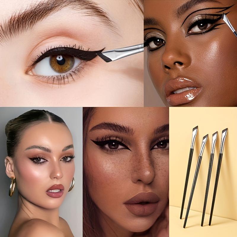 Product Introduction of Precision Angled Eyeliner Brush Set - Wand Form, Unscented Polyester Bristles, Suitable for All Skin Types, Durable ABS Handle, Professional Makeup Tool for Eyelid & Brow Definition - Single Piece 0