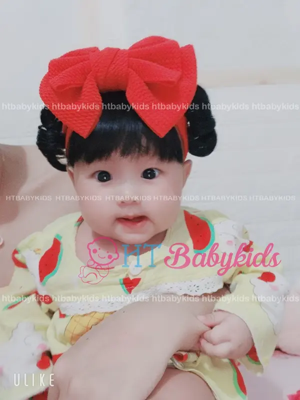 [ HÀNG LOẠI 1 ] - Băng Đô Turban Cho Bé Gái Tóc Giả Hai Bên Ren Nơ Trắng- Đủ Size Cho Bé Gái Sơ Sinh 6