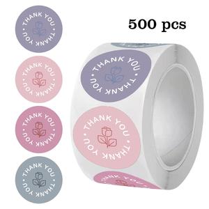 500PCS Pegatinas de Agradecimiento con Estampado de Rosa para Regalos y Decoraciones, Pegatinas Selladoras de Agradecimiento de 1 pulgada para Cumpleaños y Boda