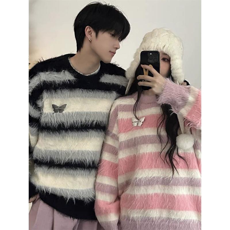 Product Introduction of Áo Len Phong Cách Preppy Phong Cách Hàn Quốc, Hàng Mới Về, Sọc Và Màu Tương Phản, Làm Bằng Len Chồn, Dành Cho Nam Và Nữ, Dáng Rộng Vừa Vặn, Ấm Áp, Thích Hợp Cho Mùa Đông Menswear 3