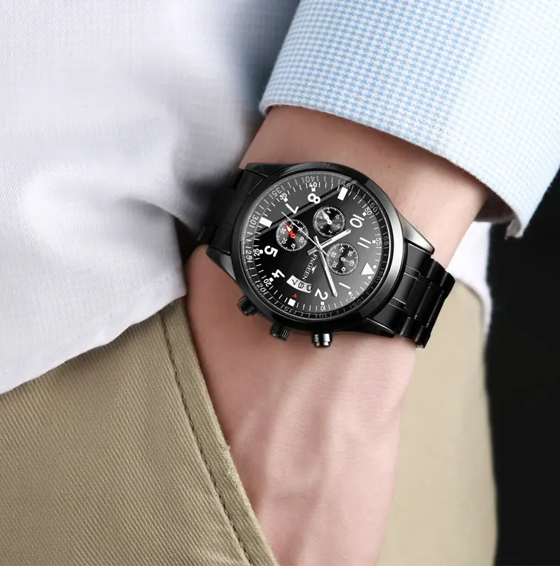 Đồng hồ thời trang AF50 - Thời trang, sang trọng Baỏ hành 12 tháng + tặng 01 nhẫn - Watch Nam Đeo Tay Voi hanboro 4