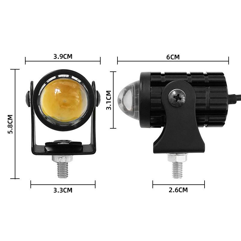 Đèn led trợ sáng bi cầu mini dành cho xe máy pha trắng cos vàng 2
