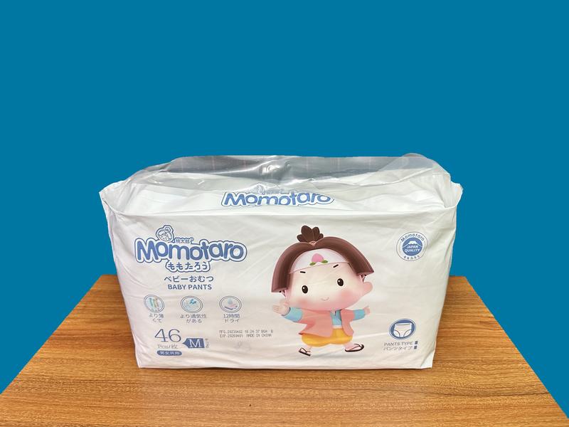 [không quà] 1 Bịch Bỉm Momotaro ( Momo Trắng), Công Nghệ Hạt Sap Cho Bé, Mỏng, Mềm, Thoáng Mát, Thấm Hút Tốt, Đầy Đủ Size Dán S56/M48 Quần M46/L42/XL39/XXL36/3XL35 tả dán hằng du mục tả  dán