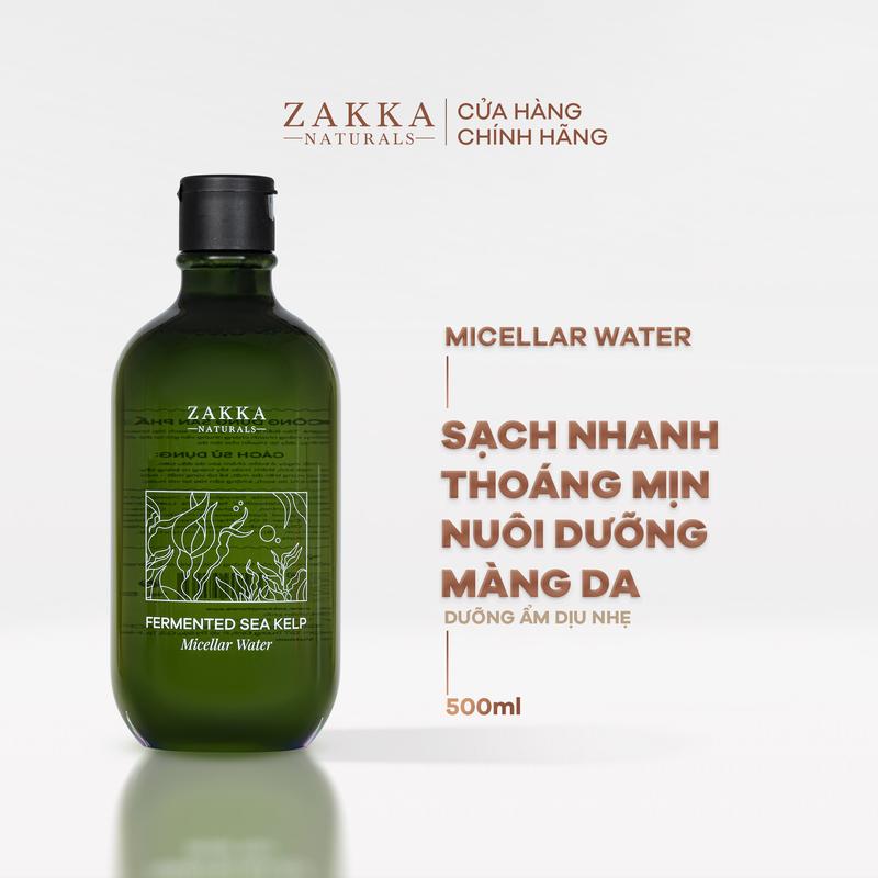 [DEAL LIVE] Nước Tẩy Trang Tảo Biển Zakka Naturals Làm Sạch Kép Fermented Sea Kelp Micellar Water 500ml