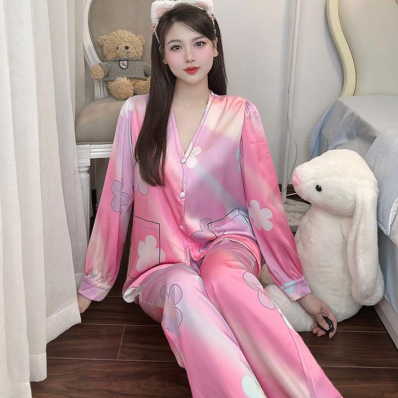 Sét lụa latin tơ tằm cao cấp cổ V free size 40-60kg Nữ - TikTok Shop ...