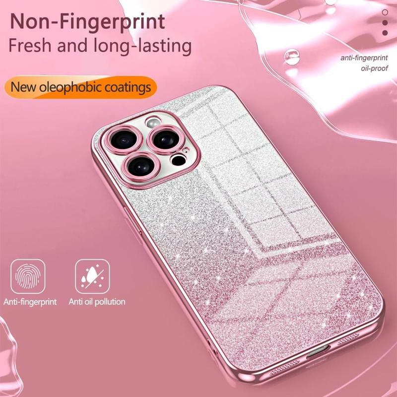 Product Introduction of Glitter Phone Case, 1 Count Fashion Phone Protective Cover, Phone Accessory Compatible with iPhone 14 15 Pro Max 12 13 Pro Max 2