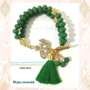 Gelang Tasbih Kristal 33 Butir Free Box Crystal