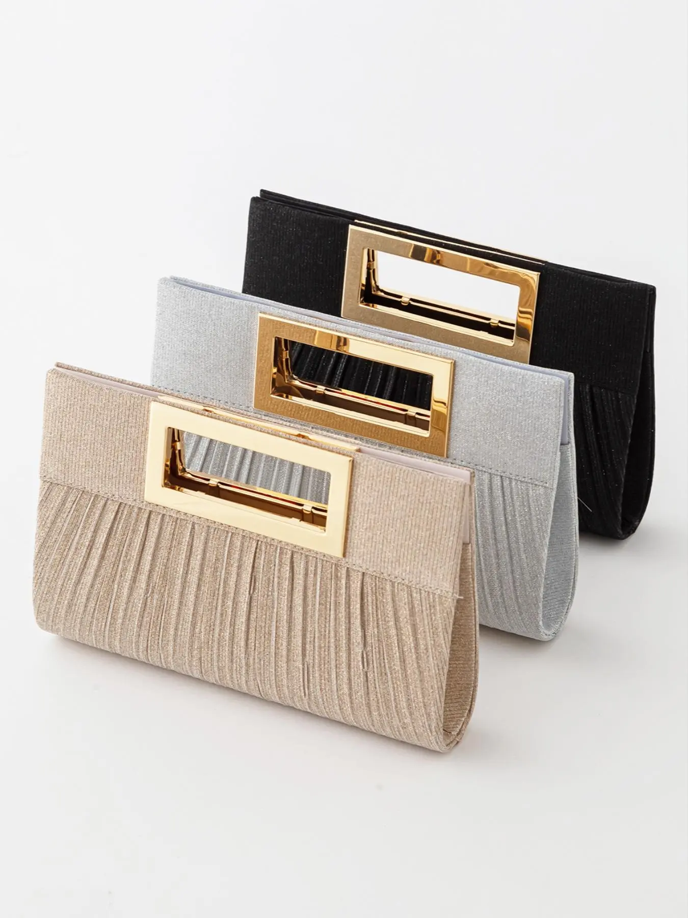 Women's Elegant Solid Color Evening Bag, Exquisite Shoulder Bag with Chain Strap, Fashionable Bag for Party Decoration