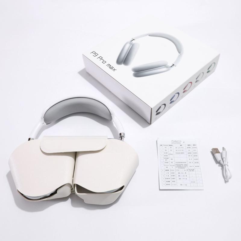 Tai nghe Bluetooth, P9 Pro Max, Loại âm thanh nổi, có giao diện Type-C, đi kèm với hộp đựng bảo vệ, tai nghe không dây