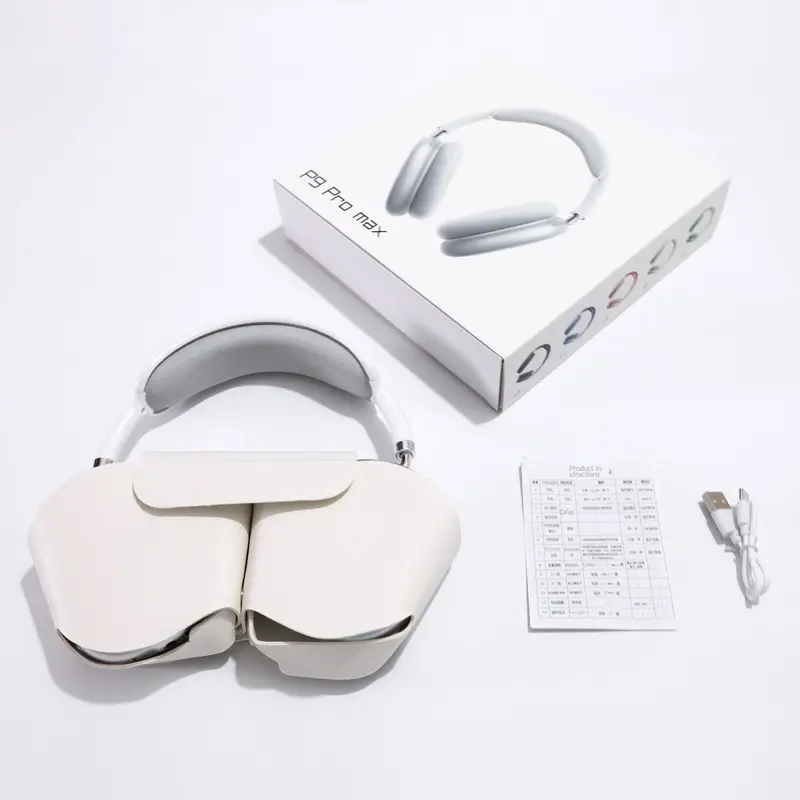 Tai nghe Bluetooth, P9 Pro Max, Loại âm thanh nổi, có giao diện Type-C, đi kèm với hộp đựng bảo vệ, tai nghe không dây 0