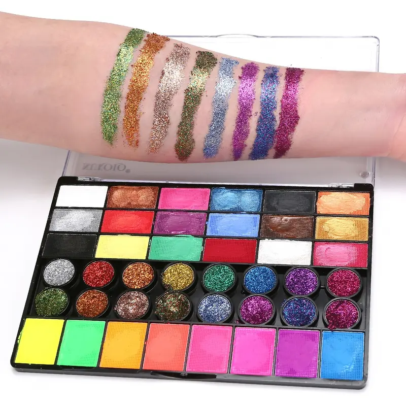 Face Body Painting Make up Set free Brush DIY cosplay wajah water base waterproof 4