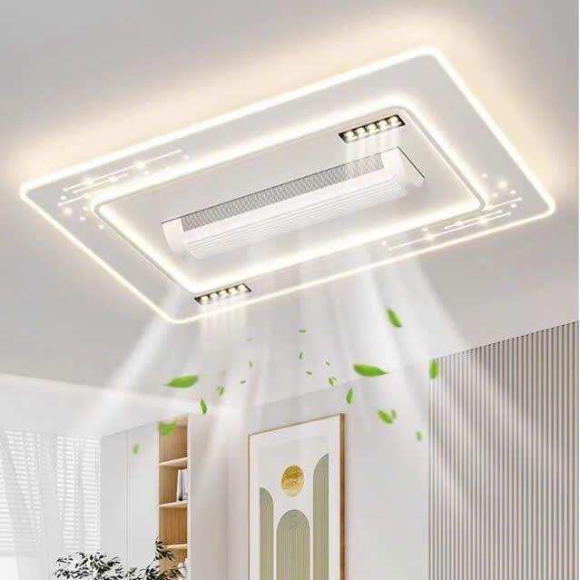   MỚI NHẤT 2025  Quạt đèn không cánh cho trần thạch cao la phong chung cư thấp,Quạt trần điều hòa phòng khách phòng ngủ có điều khiển từ xa 