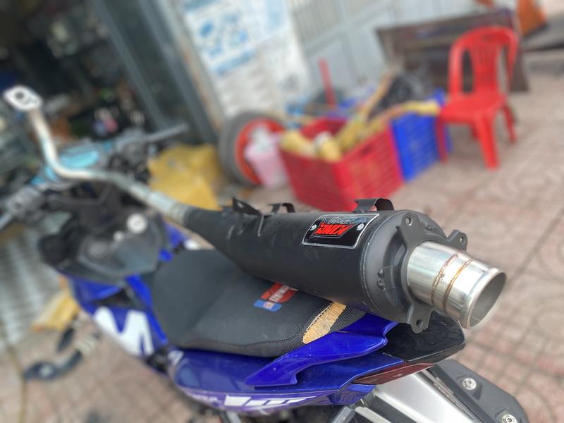 Pô Kingdrang kim loại  Kèm Cổ Tăng inox 2 khúc cho các dòng phổ thông si ex win raider satria sonic wave