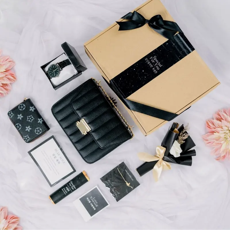 Hampers Tas Cewek | Kado Jam Dompet Tas Kalung Coklat Hitam Cream | Kado Ultah Hadiah Pacar Gift Wisuda Anniversary Anniv ulang tahun Tas slempang Slingbag Seserahan valentine murah 5
